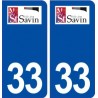33 Saint Savin logo ville autocollant plaque stickers