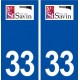 33 Saint Savin logo ville autocollant plaque stickers