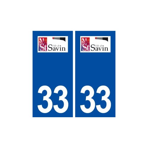 33 Saint Savin logo ville autocollant plaque stickers