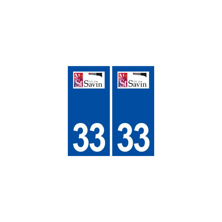 33 Saint Savin logo ville autocollant plaque stickers