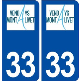 33 Vendays Montalivet logo ville autocollant plaque stickers