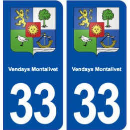 33 Vendays Montalivet blason ville autocollant plaque stickers