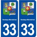 33 Vendays Montalivet blason ville autocollant plaque stickers