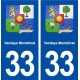 33 Vendays Montalivet blason ville autocollant plaque stickers