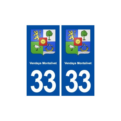 33 Vendays Montalivet blason ville autocollant plaque stickers