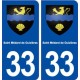 33 Saint Médard de Guizières blason ville autocollant plaque stickers