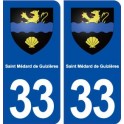 33 Saint Médard de Guizières blason ville autocollant plaque stickers
