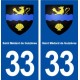 33 Saint Médard de Guizières blason ville autocollant plaque stickers