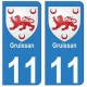 11 Gruissan ville autocollant plaque