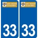 33 Saint Médard de Guizières logo ville autocollant plaque stickers