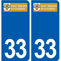 33 Saint Médard de Guizières logo ville autocollant plaque stickers