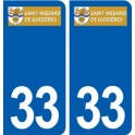 33 Saint Médard de Guizières logo ville autocollant plaque stickers