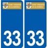 33 Saint Médard de Guizières logo ville autocollant plaque stickers