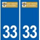33 Saint Médard de Guizières logo ville autocollant plaque stickers