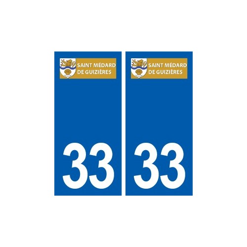 33 Saint Médard de Guizières logo ville autocollant plaque stickers