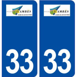 33 Ambès logo ville autocollant plaque stickers