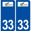 33 Ambès logo ville autocollant plaque stickers