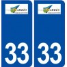 33 Ambès logo ville autocollant plaque stickers