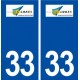 33 Ambès logo ville autocollant plaque stickers