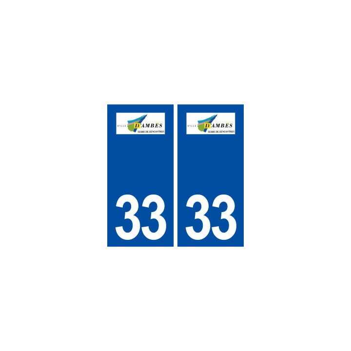 33 Ambès logo ville autocollant plaque stickers