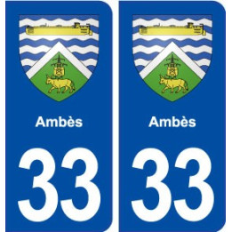 33 Ambès blason ville autocollant plaque stickers