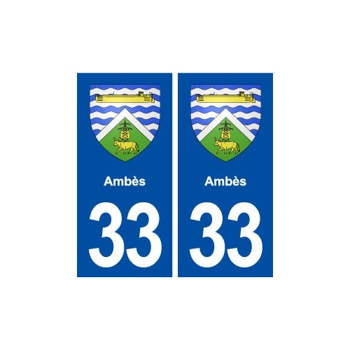 33 Ambès blason ville autocollant plaque stickers