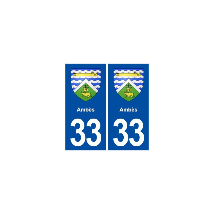 33 Ambès blason ville autocollant plaque stickers