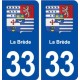 33 La Brède blason ville autocollant plaque stickers