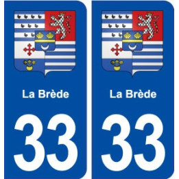 33 La Brède blason ville autocollant plaque stickers