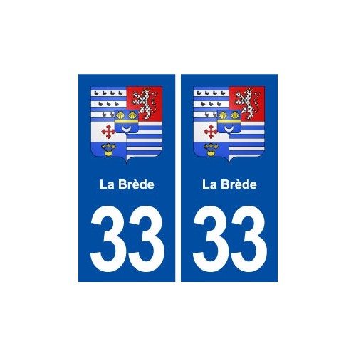 33 La Brède blason ville autocollant plaque stickers