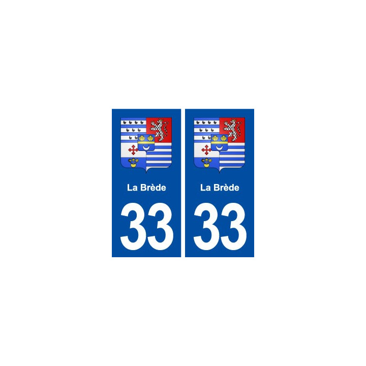 33 La Brède blason ville autocollant plaque stickers
