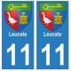 11 Leucate ville autocollant plaque