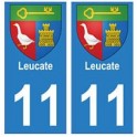 11 Leucate ville autocollant plaque