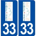 33 La Brède logo ville autocollant plaque stickers