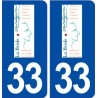 33 La Brède logo ville autocollant plaque stickers