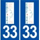 33 La Brède logo ville autocollant plaque stickers