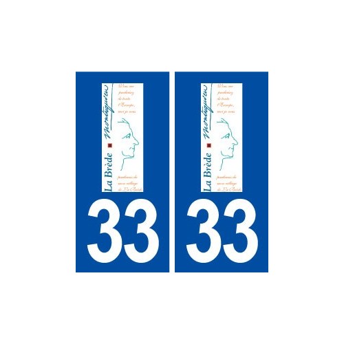 Logo 33 La Brède logo ville autocollant plaque stickers Angles arrondis 