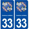 33 Castelnau de Médoc blason ville autocollant plaque stickers
