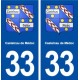 33 Castelnau de Médoc blason ville autocollant plaque stickers