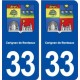 33 Carignan de Bordeaux blason ville autocollant plaque stickers