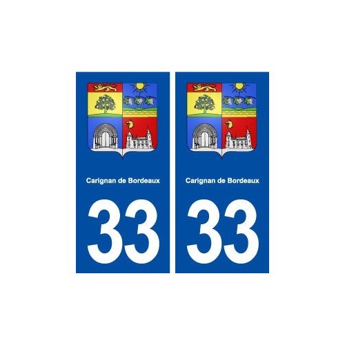 33 Carignan de Bordeaux blason ville autocollant plaque stickers