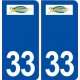 33 Carignan de Bordeaux logo ville autocollant plaque stickers