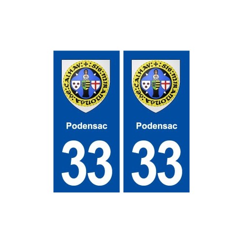 33 Podensac blason ville autocollant plaque stickers