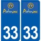 33 Podensac logo ville autocollant plaque stickers