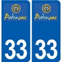 33 Podensac logo ville autocollant plaque stickers