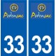 33 Podensac logo ville autocollant plaque stickers