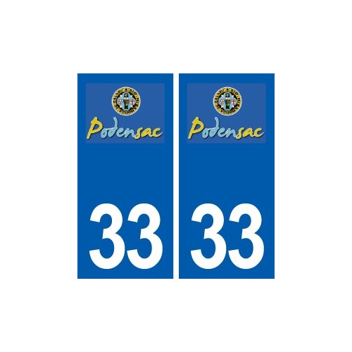 33 Podensac logo ville autocollant plaque stickers