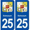 25 Exincourt blason autocollant plaque stickers