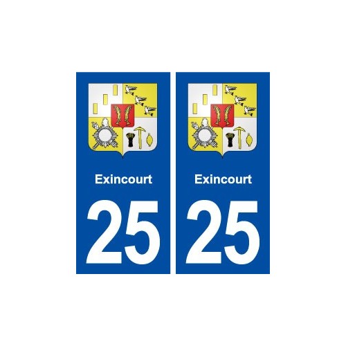 25 Exincourt blason autocollant plaque stickers
