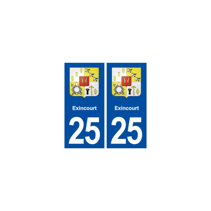 25 Exincourt blason autocollant plaque stickers